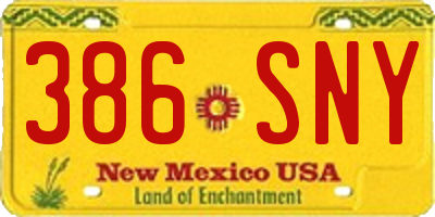 NM license plate 386SNY