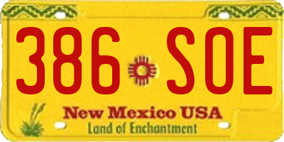 NM license plate 386SOE