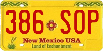 NM license plate 386SOP
