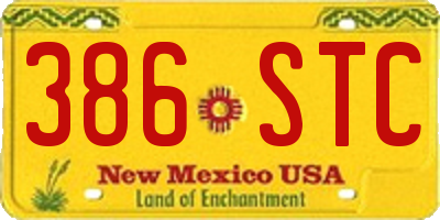 NM license plate 386STC