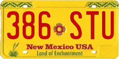 NM license plate 386STU