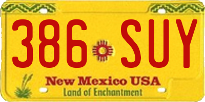 NM license plate 386SUY