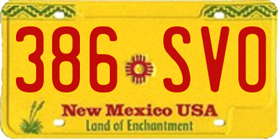 NM license plate 386SVO