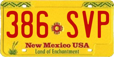 NM license plate 386SVP