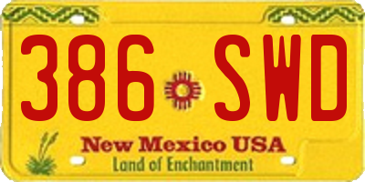 NM license plate 386SWD
