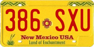 NM license plate 386SXU