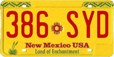 NM license plate 386SYD