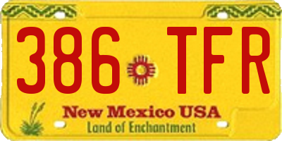 NM license plate 386TFR