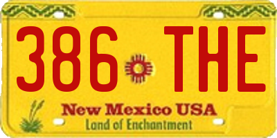 NM license plate 386THE