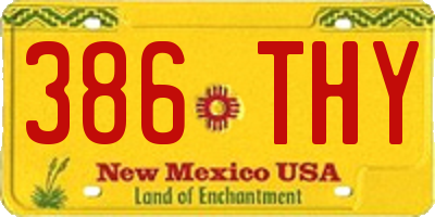 NM license plate 386THY