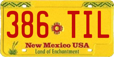 NM license plate 386TIL