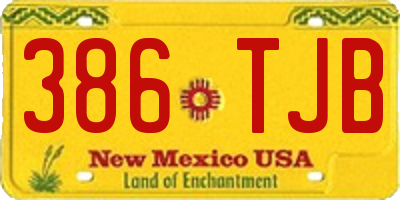 NM license plate 386TJB