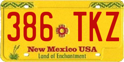 NM license plate 386TKZ
