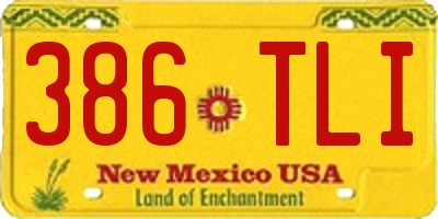 NM license plate 386TLI