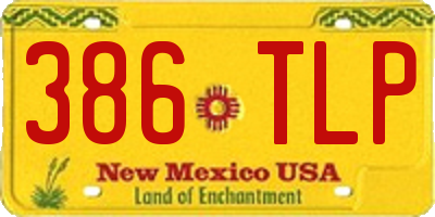 NM license plate 386TLP