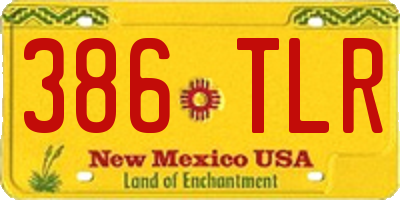 NM license plate 386TLR