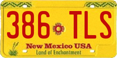 NM license plate 386TLS