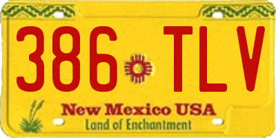 NM license plate 386TLV