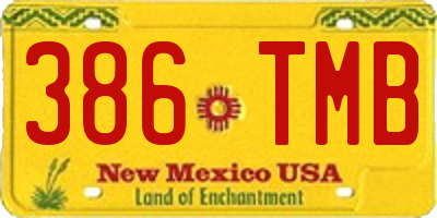 NM license plate 386TMB