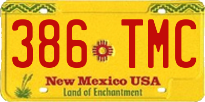NM license plate 386TMC