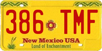 NM license plate 386TMF