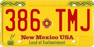 NM license plate 386TMJ