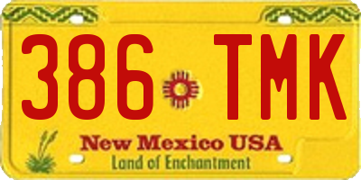 NM license plate 386TMK