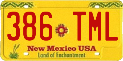 NM license plate 386TML