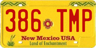 NM license plate 386TMP