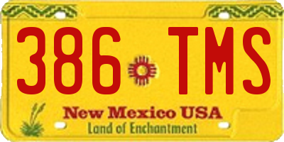 NM license plate 386TMS