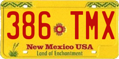 NM license plate 386TMX
