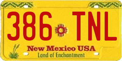 NM license plate 386TNL