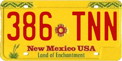 NM license plate 386TNN