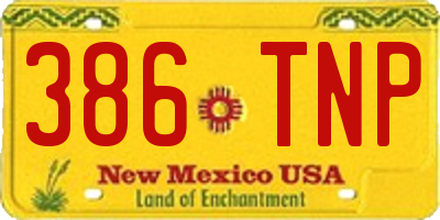 NM license plate 386TNP