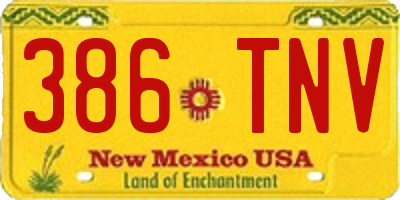 NM license plate 386TNV