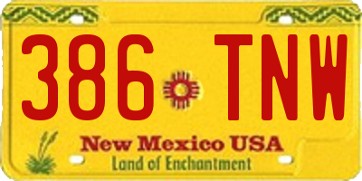 NM license plate 386TNW