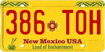 NM license plate 386TOH