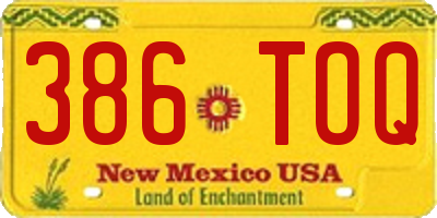 NM license plate 386TOQ