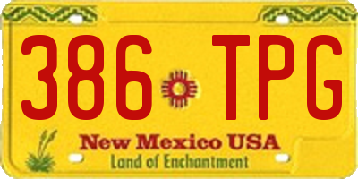 NM license plate 386TPG