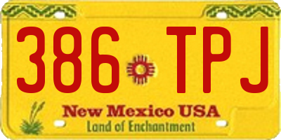 NM license plate 386TPJ
