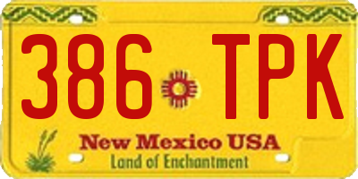 NM license plate 386TPK
