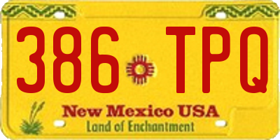 NM license plate 386TPQ