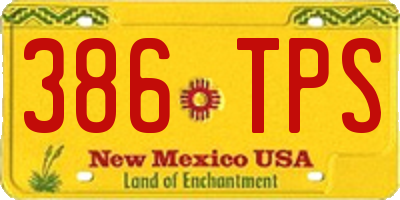NM license plate 386TPS