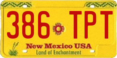 NM license plate 386TPT