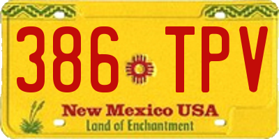 NM license plate 386TPV