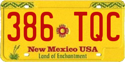 NM license plate 386TQC