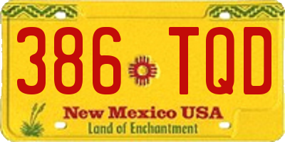 NM license plate 386TQD