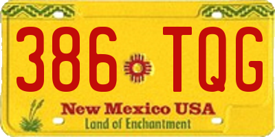NM license plate 386TQG
