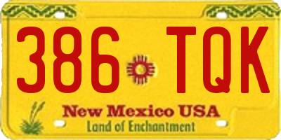 NM license plate 386TQK