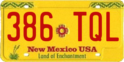 NM license plate 386TQL